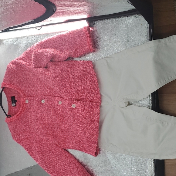 TALBOTS HOT PINK  TWEEDED BLAZER/JACKET - Picture 13 of 13